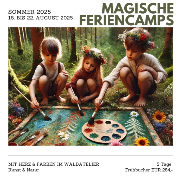 HERZ Camp; FARBE IM WALDATELIER – Kunst Camp; Natur