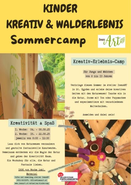Kinder Kreativ Camp; Walderlebnis Sommercamp